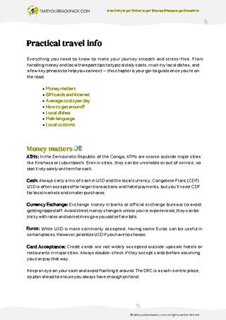 example page 5 from our offline Travel Guide for Democratic Republic of the Congo